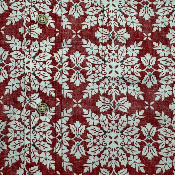 Reyn Spooner Hawaiian Shirt Mens M Red Button Down Short Sleeve Tailored Fit - Picture 4 of 7